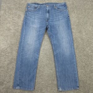 Levis Jeans Mens 38x30 Blue 505 Regular Straight Faded Whiskering Denim Pants